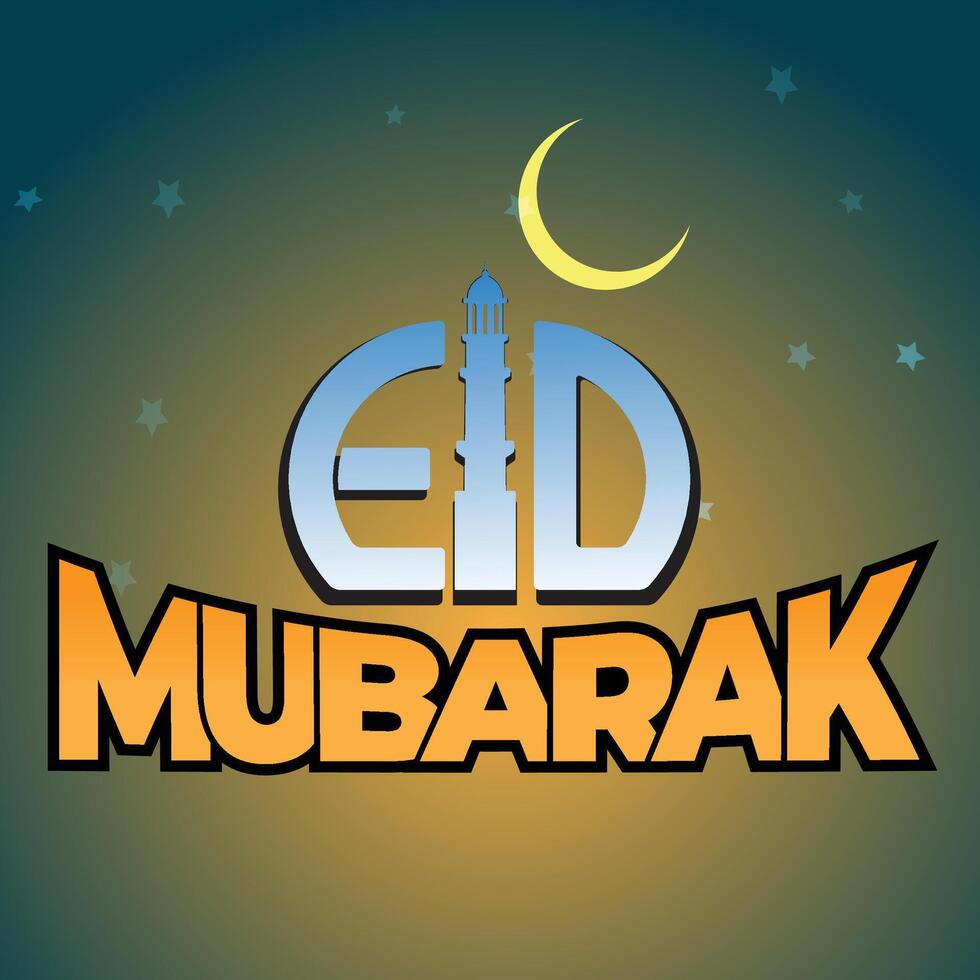 eid Mubarak vetor Projeto clipart