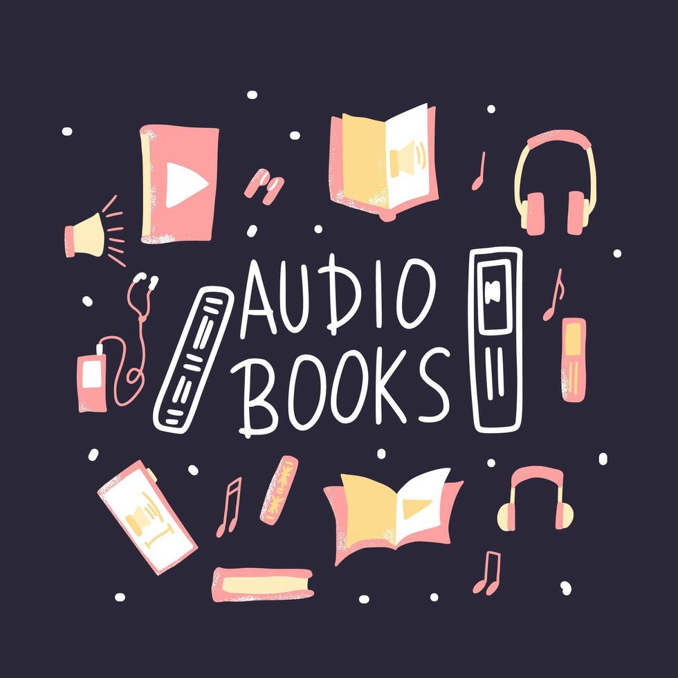 conjunto do audio livros símbolos. vetor ilustração.