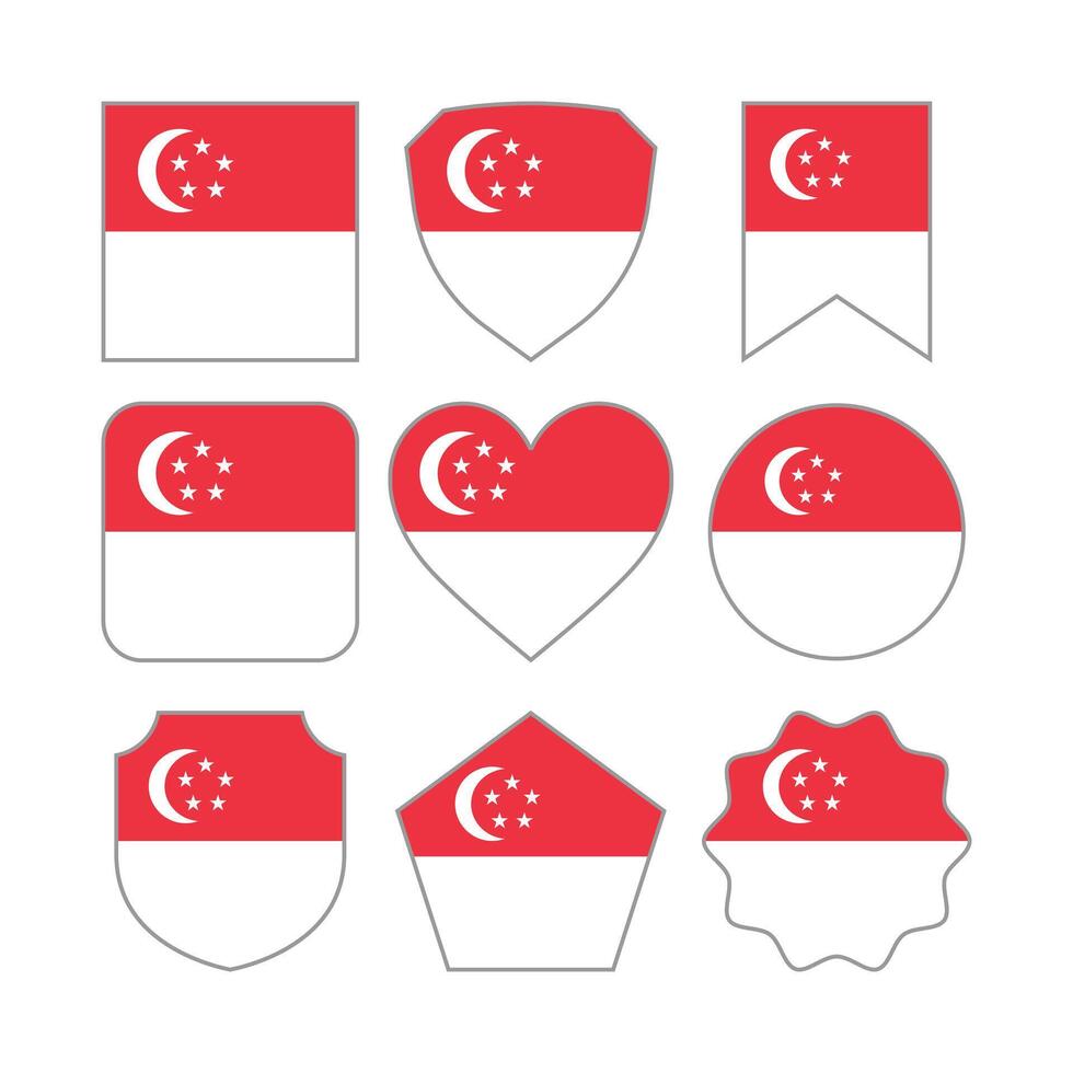 moderno abstrato formas do Cingapura bandeira vetor Projeto modelo