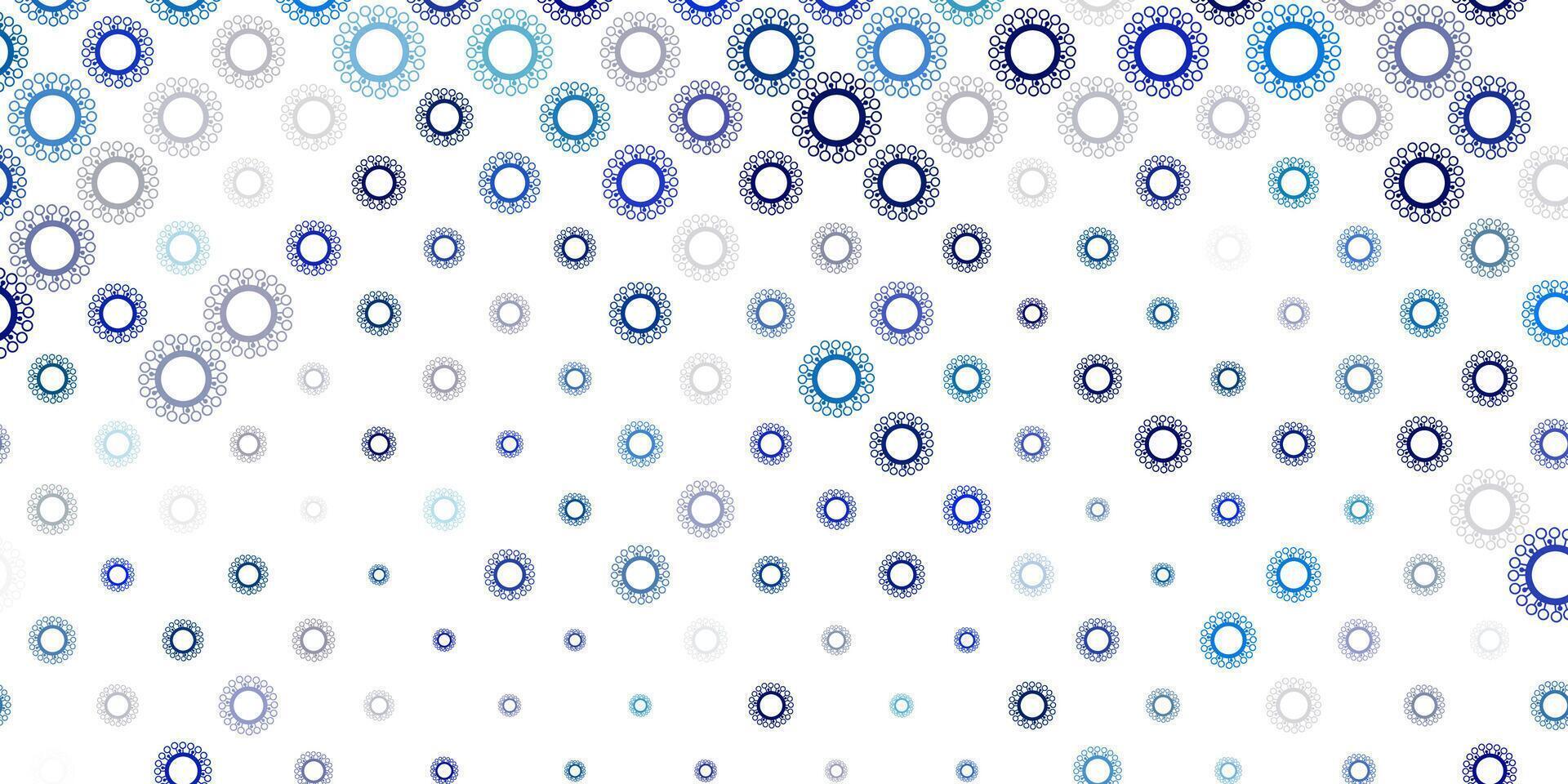 pano de fundo vector azul escuro com símbolos de vírus.