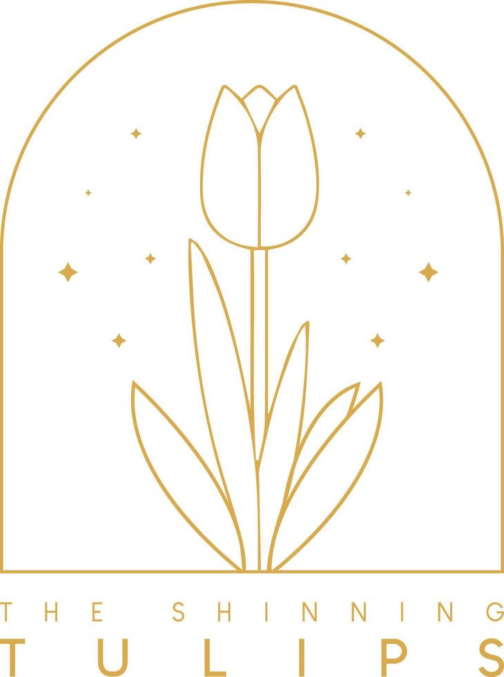 tulipas boho logotipo Projeto botânico logotipo Projeto vetor