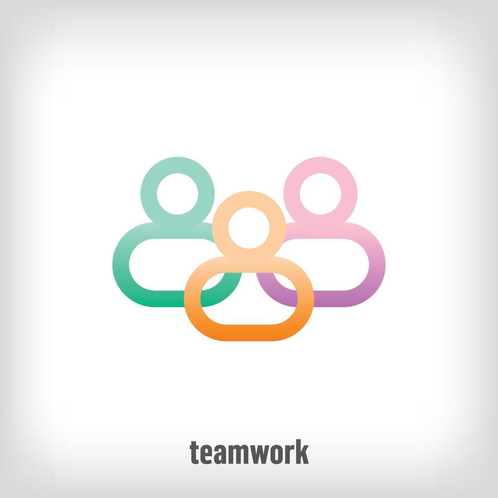 criativo trabalho em equipe linha logotipo. unicamente projetado cor transições. trabalho em equipe e parceria vetor logotipo modelo.