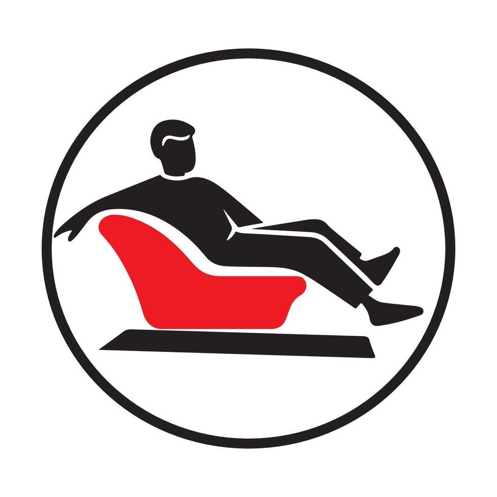 homem relaxante dentro uma sofá, logotipo, arte, Projeto vetor