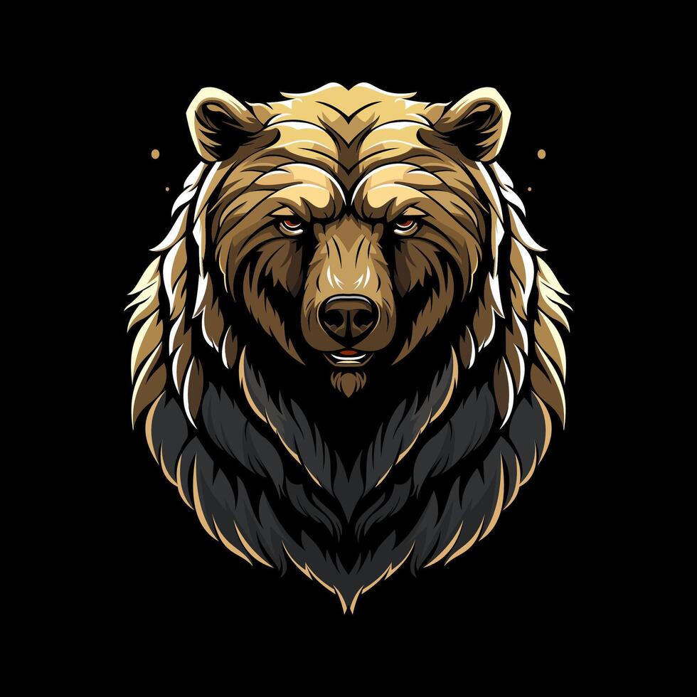 Urso cabeça logotipo vetor