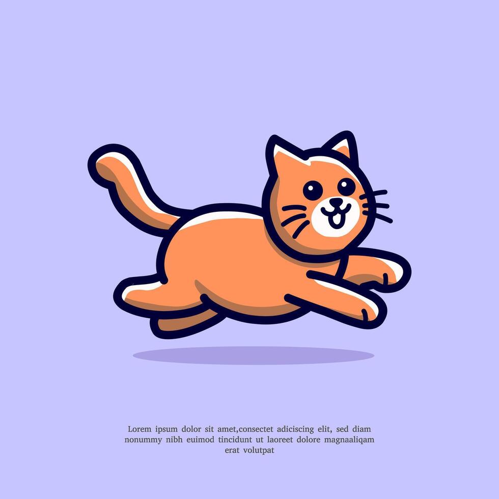 fofa gato corrida desenho animado vetor ícone ilustração. plano desenho animado estilo