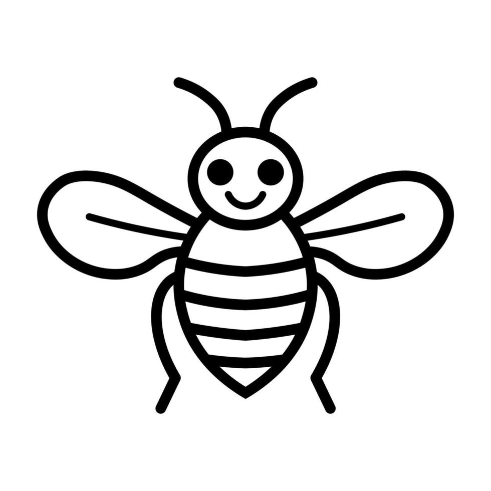 Preto vetor abelha ícone isolado em branco fundo