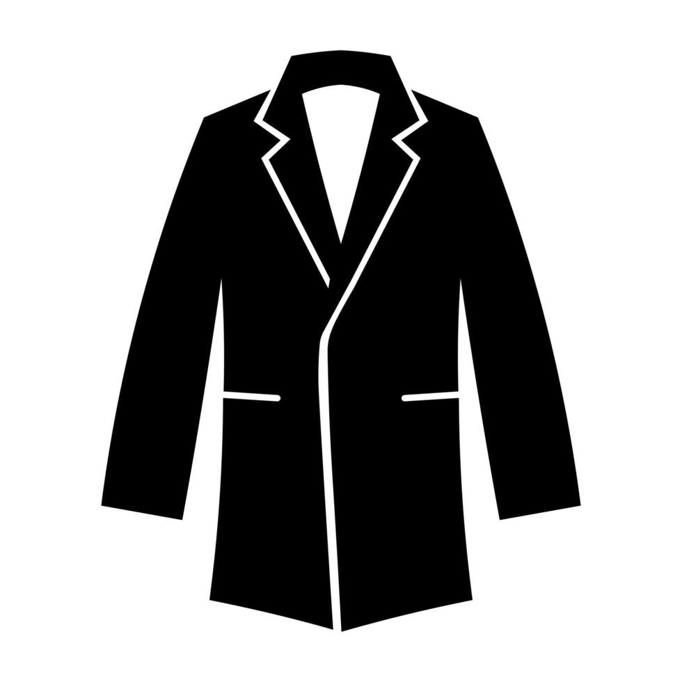 Preto vetor casaco ícone isolado em branco fundo
