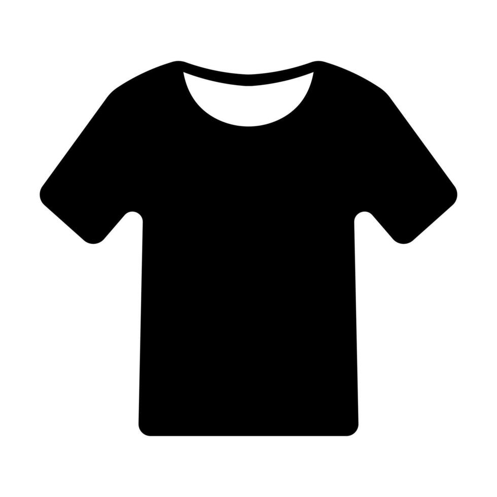 Preto vetor camiseta ícone isolado em branco fundo