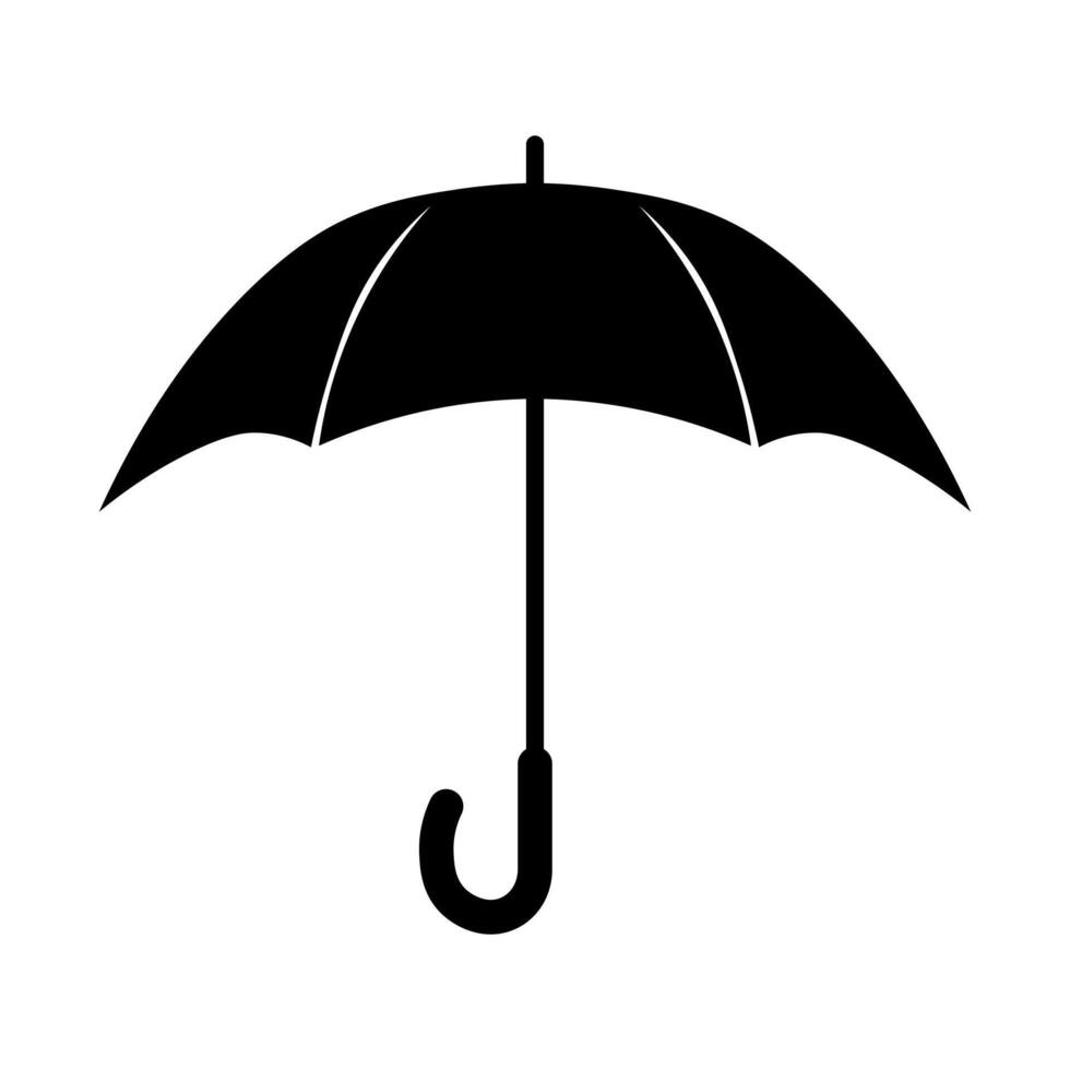 Preto vetor guarda-chuva ícone isolado em branco fundo