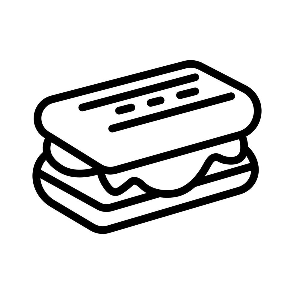 Preto vetor sanduíche ícone isolado em branco fundo