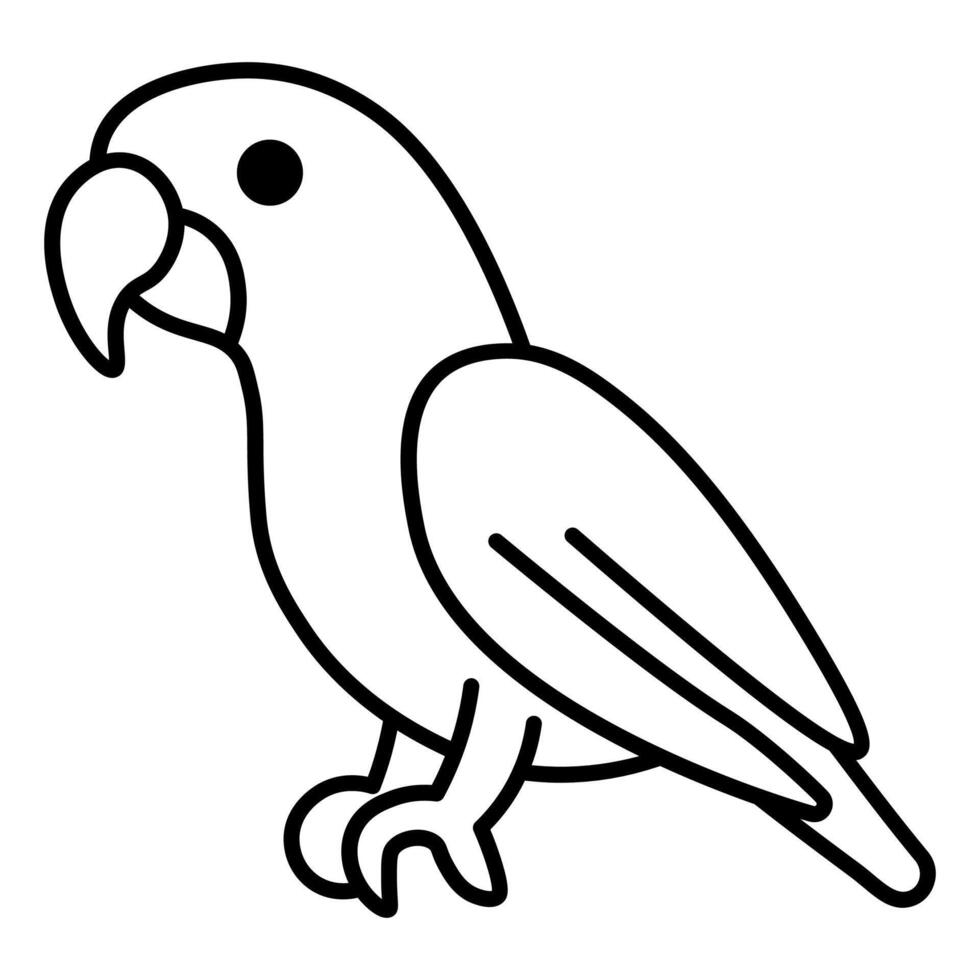 Preto vetor papagaio ícone isolado em branco fundo