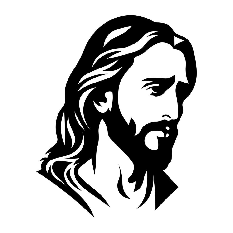 Preto vetor Jesus ícone isolado em branco fundo