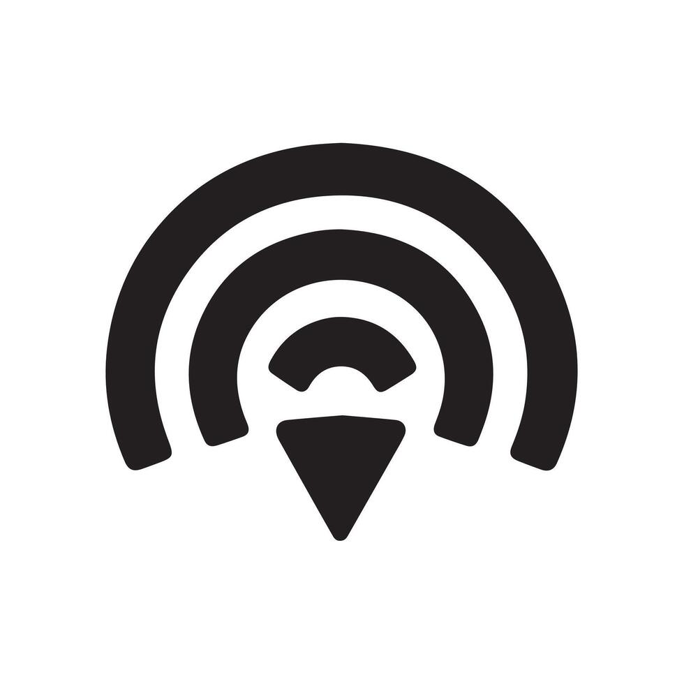 uma Preto silhueta Wi-fi símbolo vetor