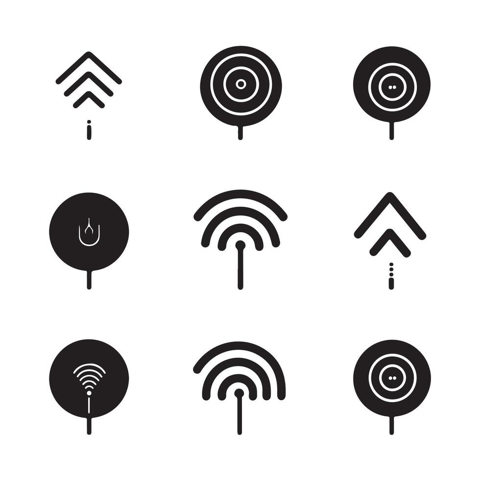 uma Preto silhueta Wi-fi símbolo vetor