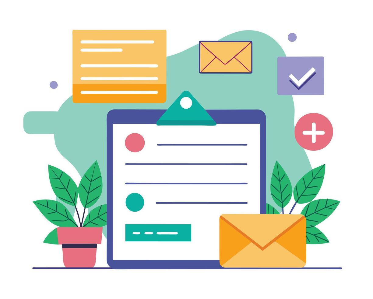 o email envelope marketing mensagem e ícones vetor ilustração