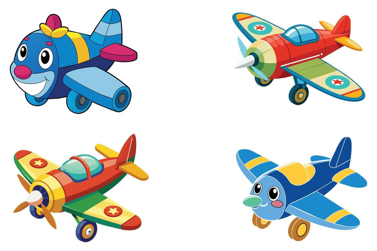 desenho animado brinquedo avião vetor ilustração