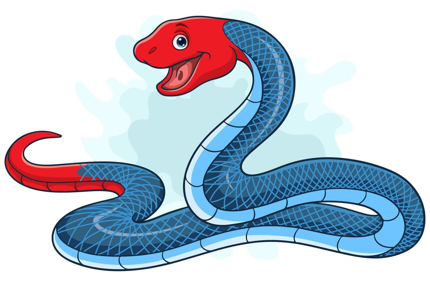 desenho animado malayan azul coral serpente em branco fundo vetor