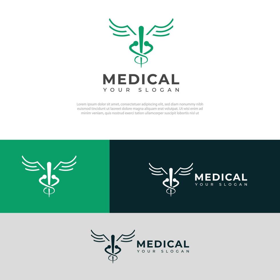 criativo moderno médico logotipo Projeto. vetor