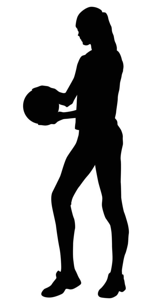 silhueta do mulher voleibol jogador ilustração vetor