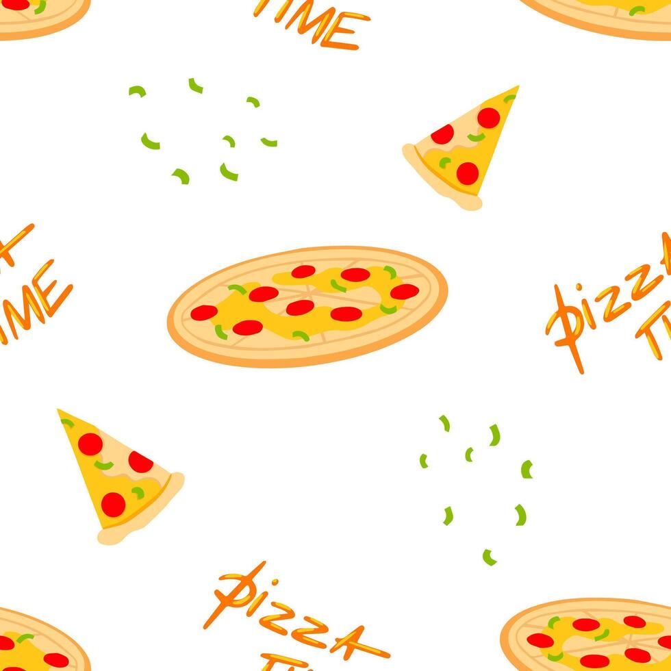pizza Tempo vetor desatado padronizar. pizza culinária, pizza fazendo, italiano cozinha. fundo, pano de fundo, papel de parede, embalagem Projeto
