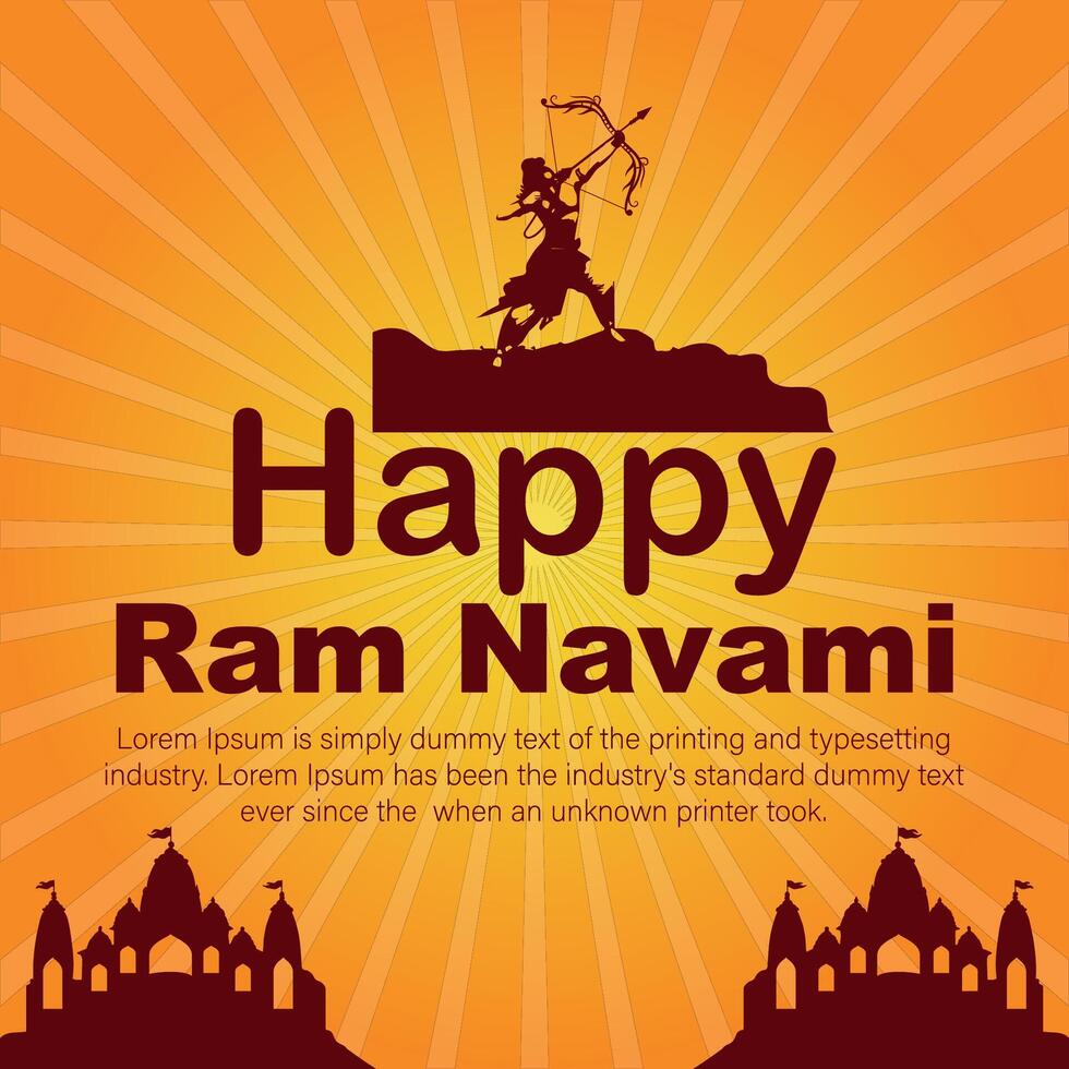 feliz RAM navami cultural bandeira hindu festival vertical postar desejos celebração cartão RAM navami celebração fundo RAM navami saudações amarelo bege fundo indiano hinduísmo festival vetor