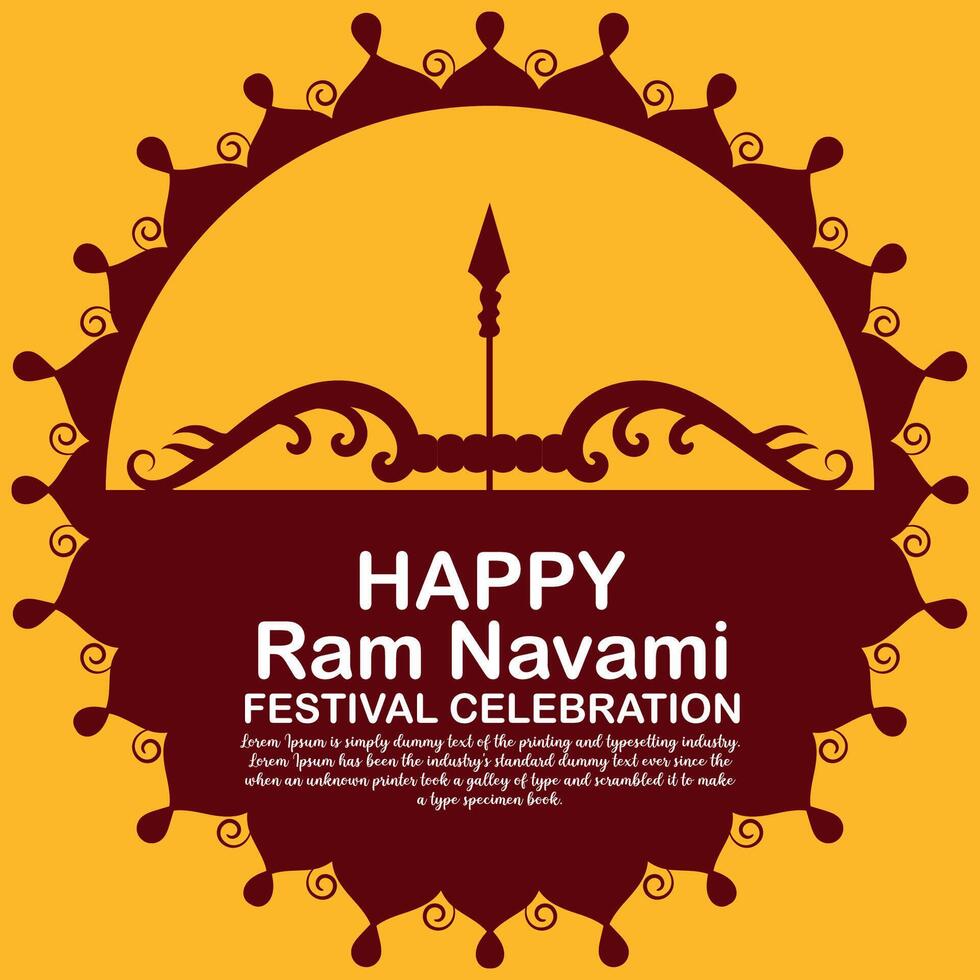 feliz RAM navami cultural bandeira hindu festival vertical postar desejos celebração cartão RAM navami celebração fundo RAM navami saudações amarelo bege fundo indiano hinduísmo festival vetor