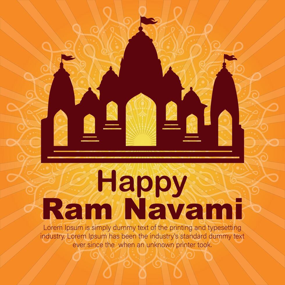 feliz RAM navami cultural bandeira hindu festival vertical postar desejos celebração cartão RAM navami celebração fundo RAM navami saudações amarelo bege fundo indiano hinduísmo festival vetor