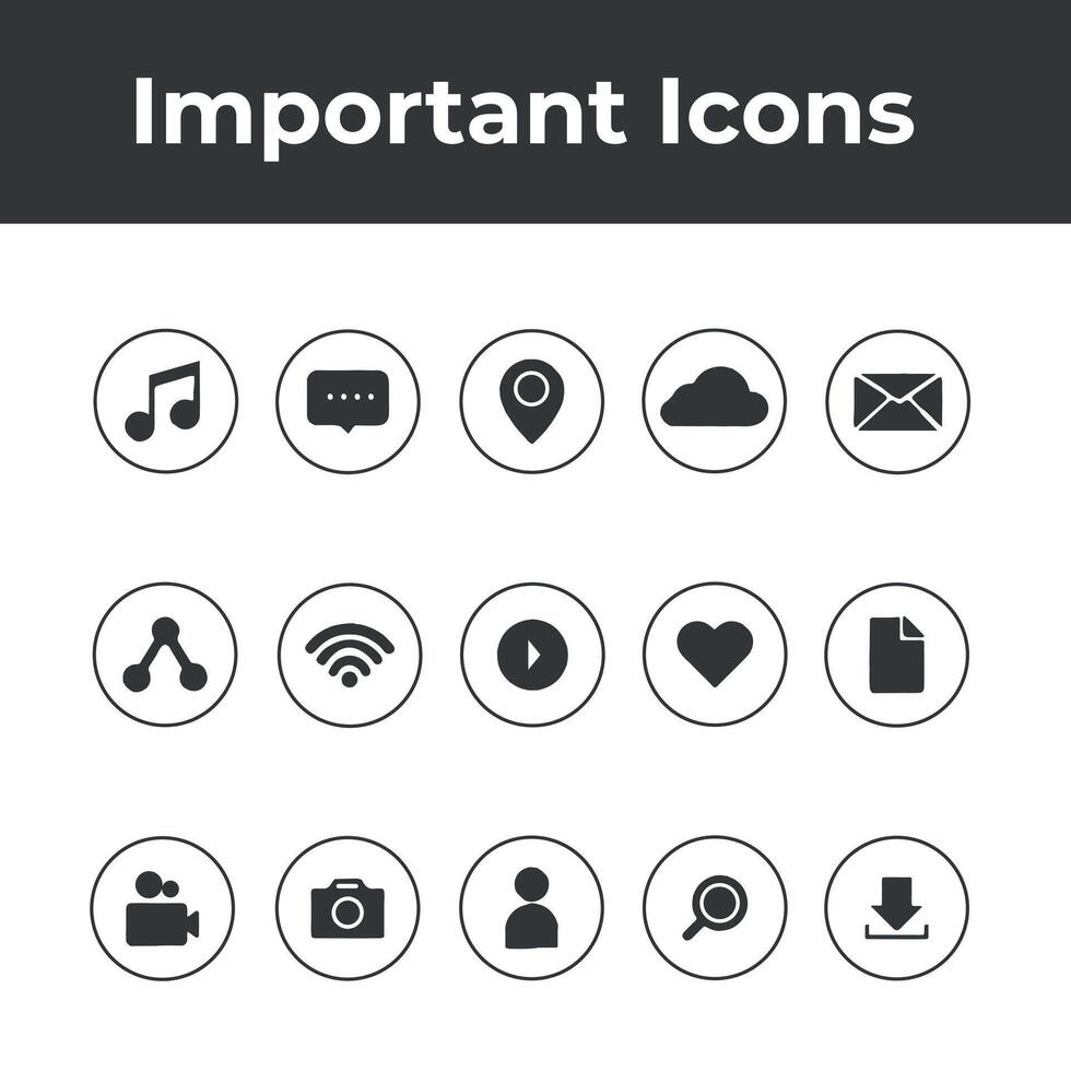todos importante ícones para vários usa vetor