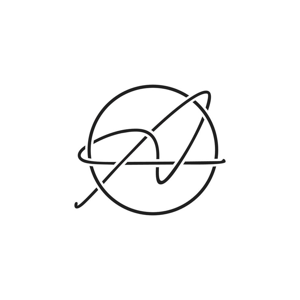 uma inicial caligrafia logotipo vetor