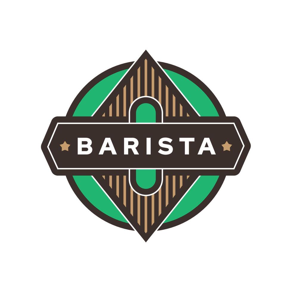 barista logotipo Projeto vetor modelo. o negócio sinal, símbolo. adequado para vintage café fazer compras.