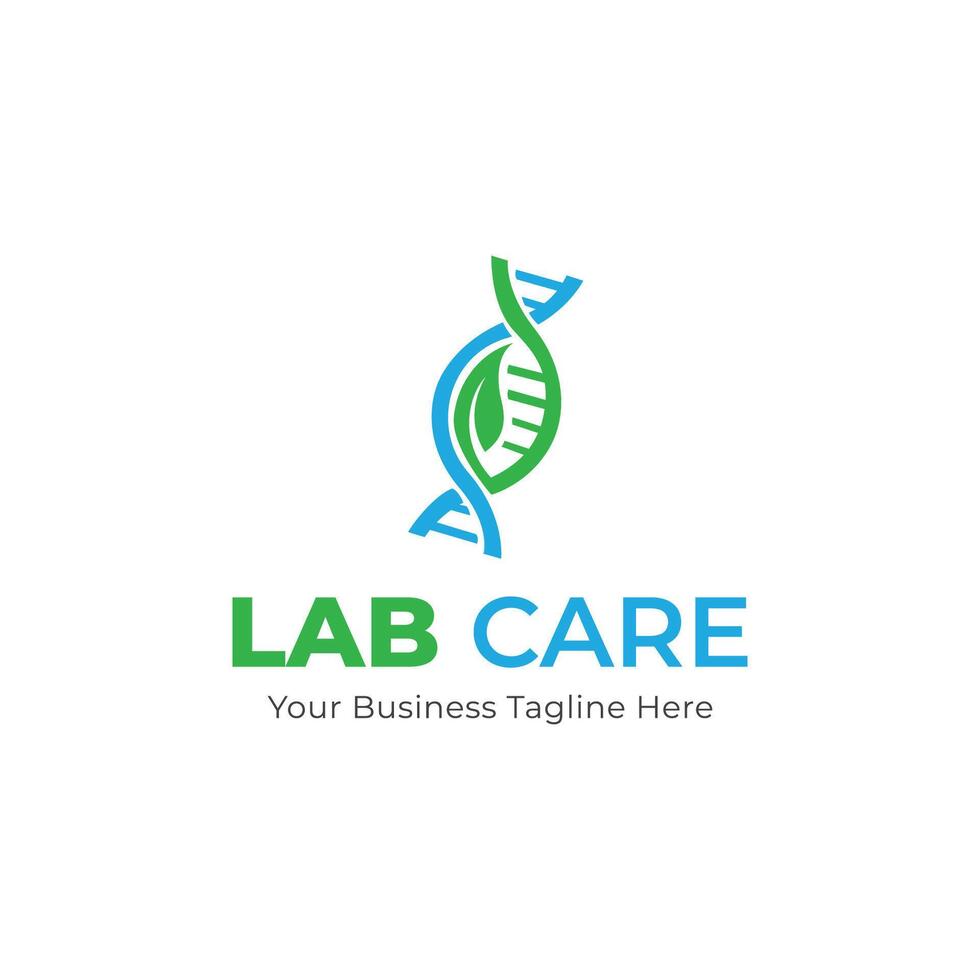 médico cuidados de saúde natural laboratório dna logotipo modelo vetor