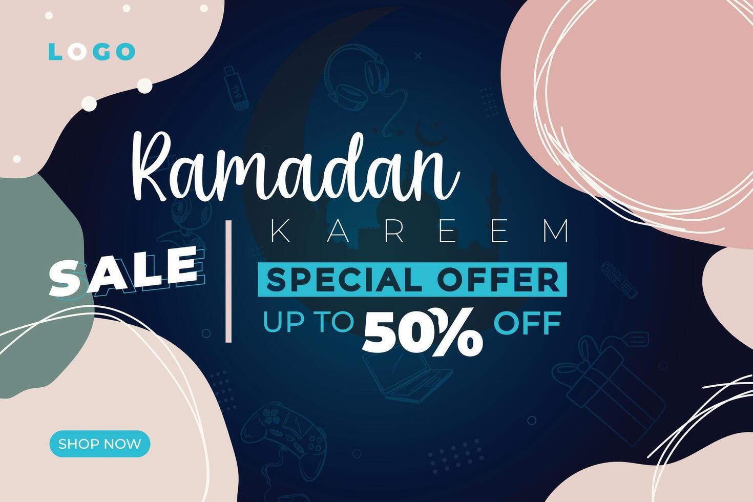 Ramadã especial oferta postar modelo fundo vetor