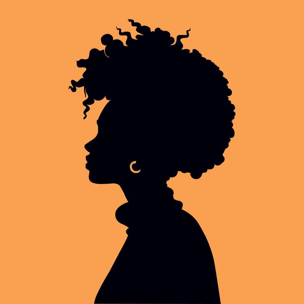ilustração vetorial de silhueta de mulher negra vetor