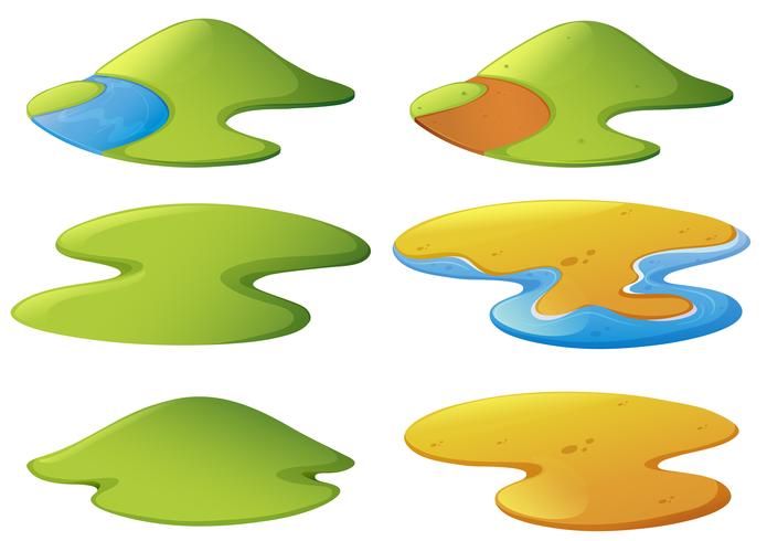 Diferentes formas de montanhas e praias vetor