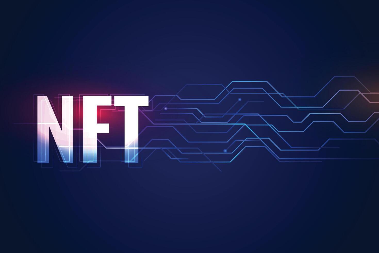 nft não fungível blockchain tecnologia conceito fundo vetor