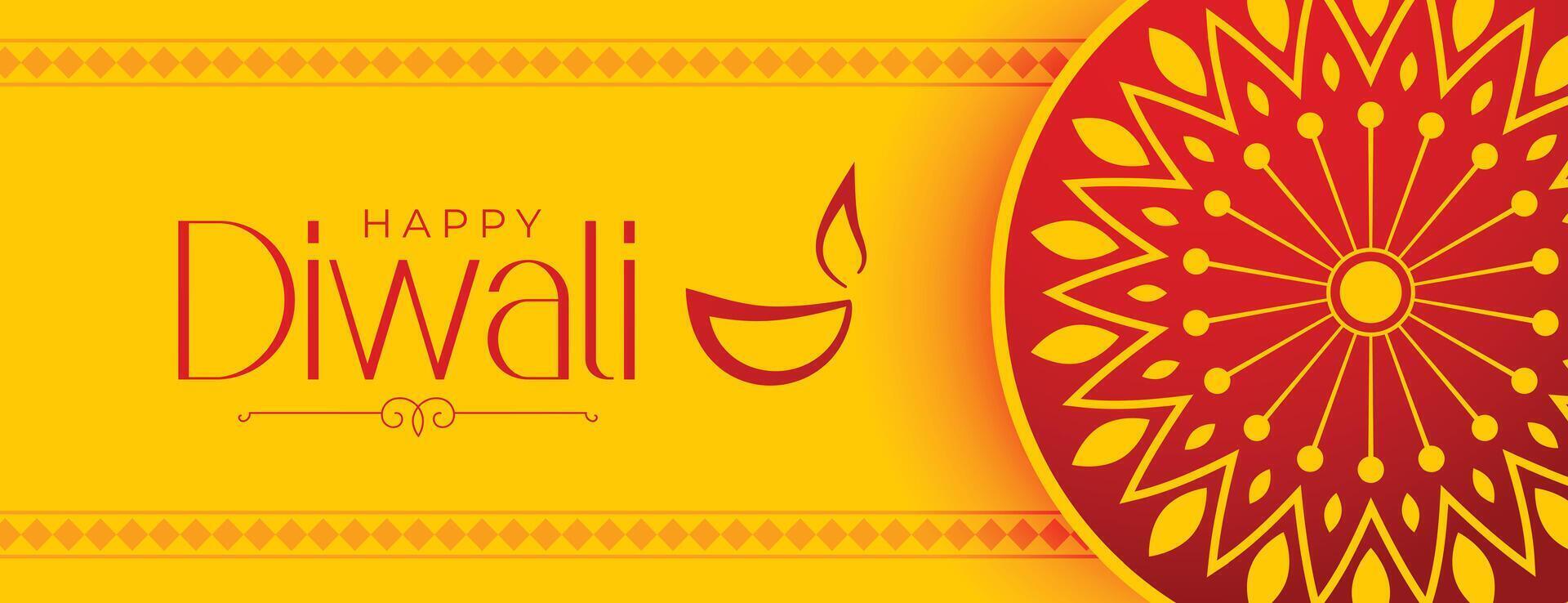 tradicional feliz diwali ocasião bandeira dentro indiano estilo vetor