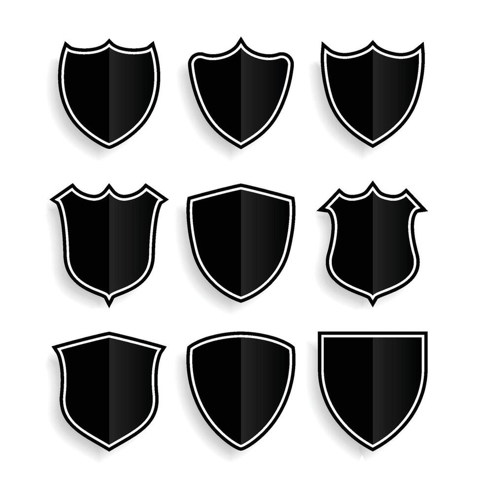 escudo símbolos ou Distintivos conjunto do nove vetor