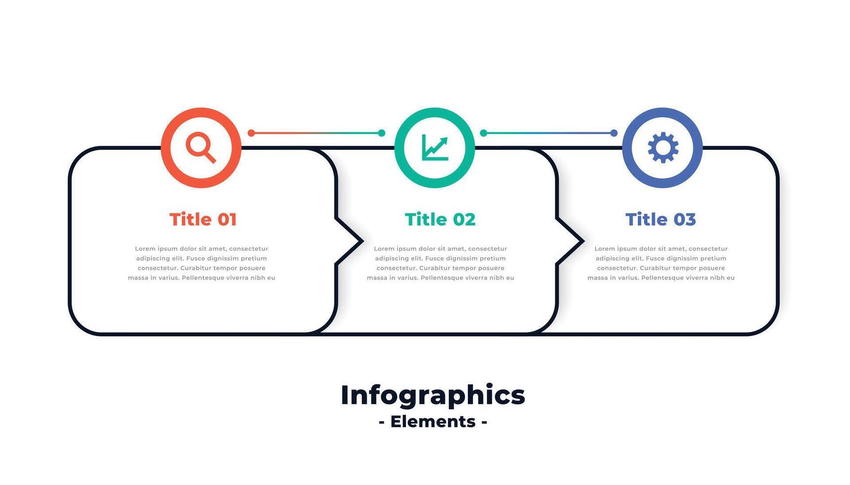 três passos moderno direcional infográfico modelo Projeto vetor