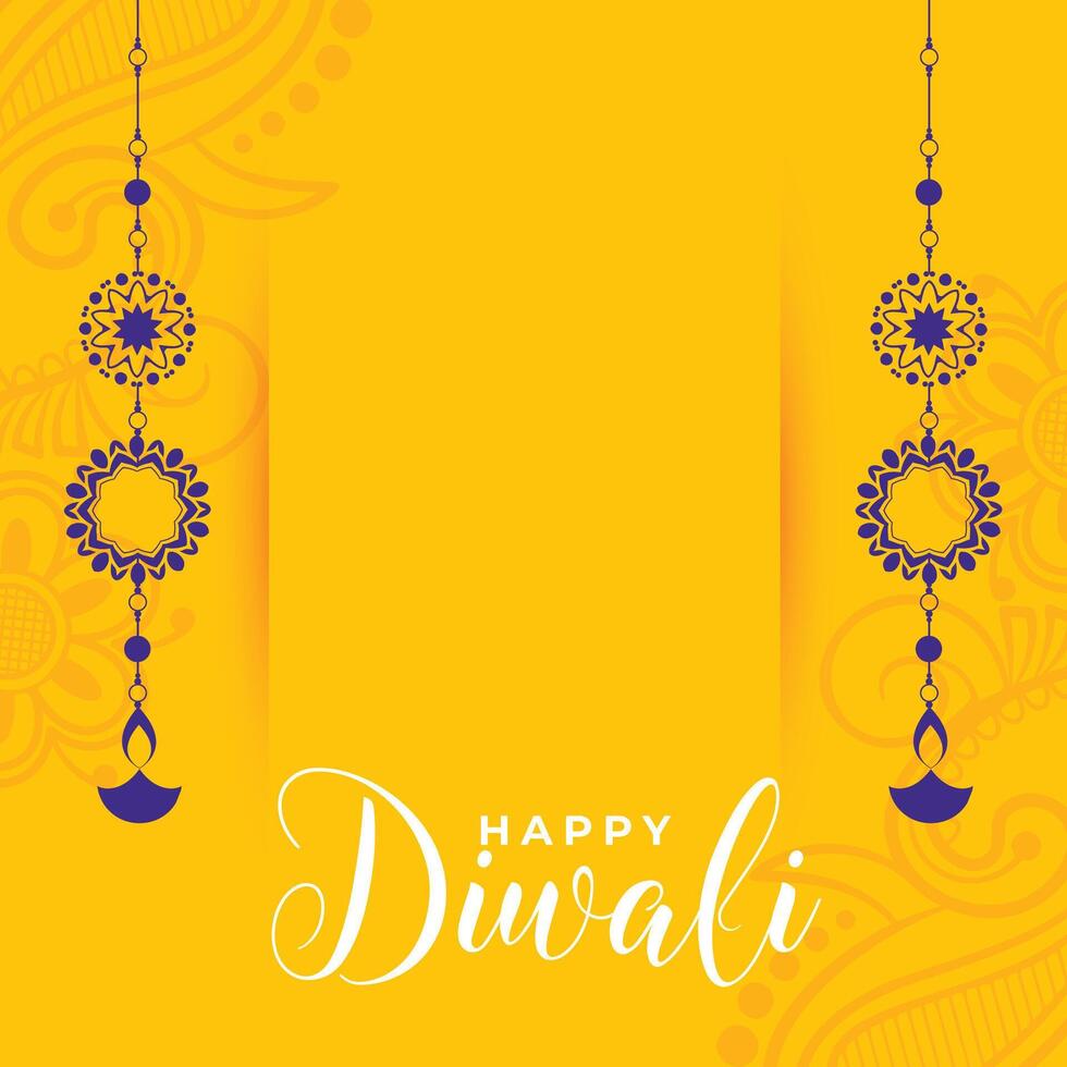 feliz diwali poster com lanterna dentro decorativo estilo vetor ilustração