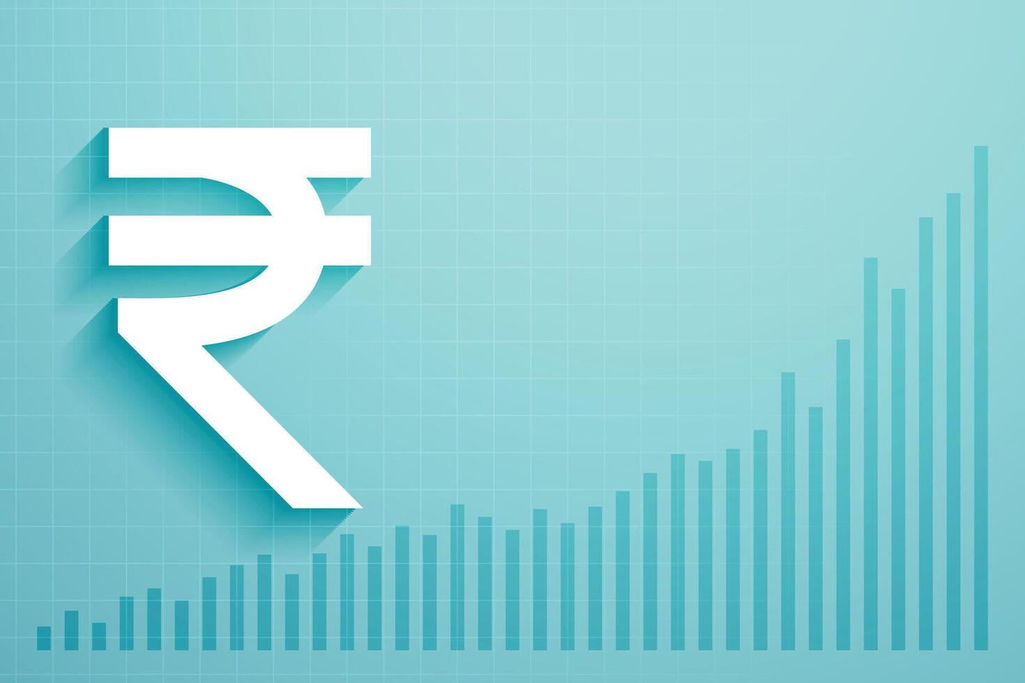 digital dinheiro em R indiano rupia negociação conceito fundo vetor