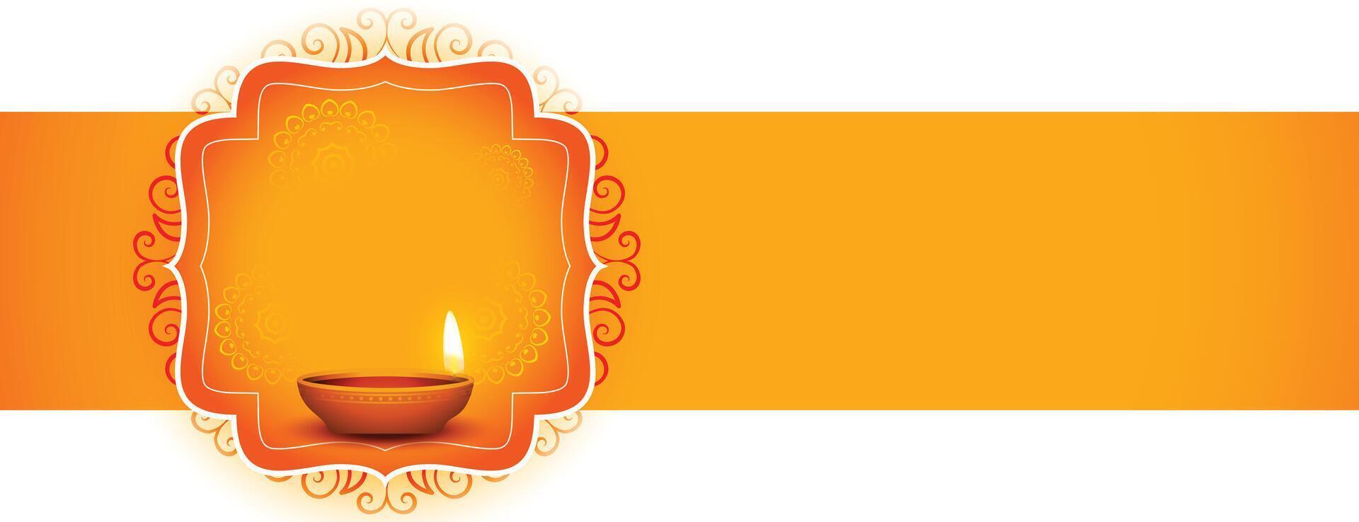 indiano feliz diwali festival decorativo bandeira Projeto vetor