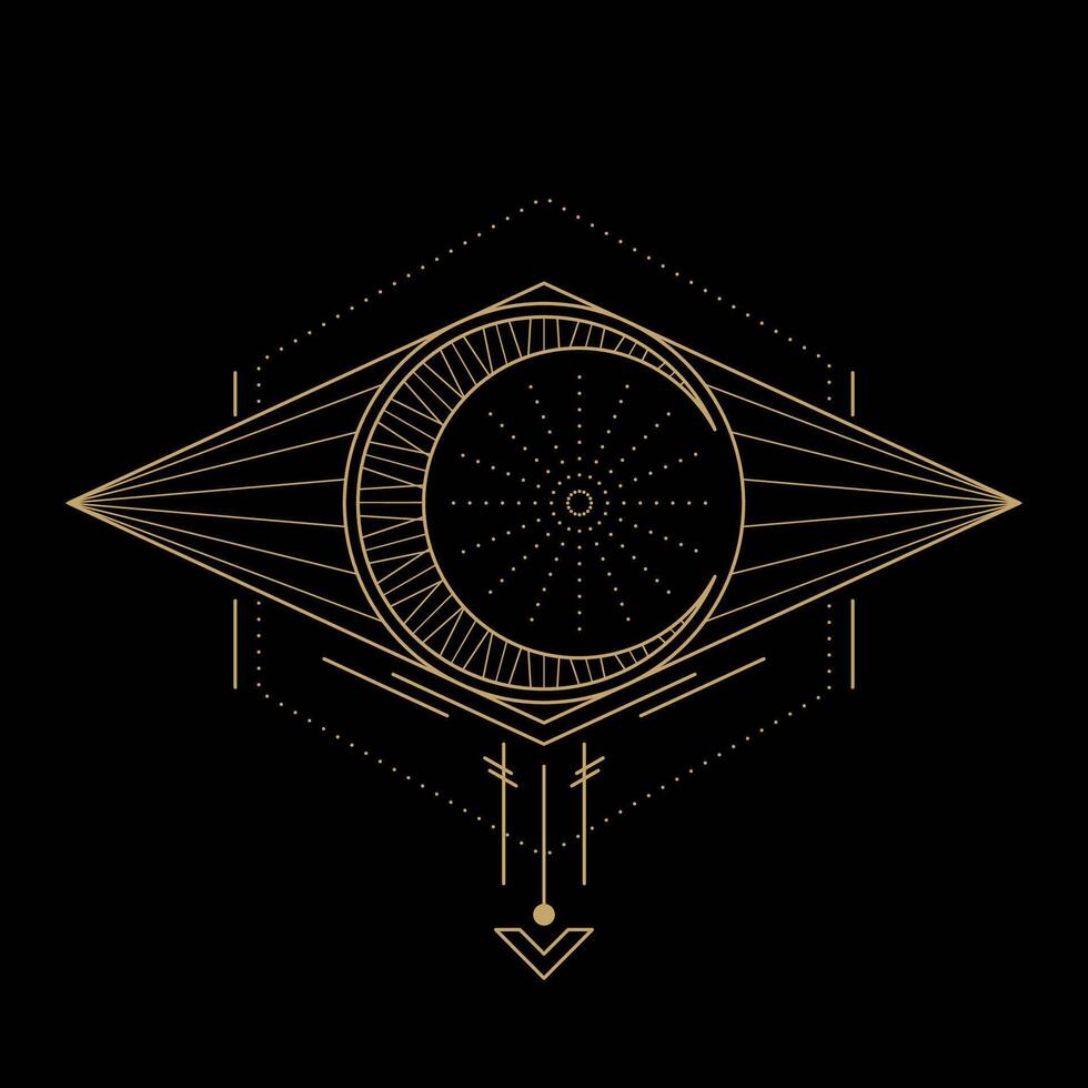 misterioso dourado mágico quadrado logotipo vetor Projeto