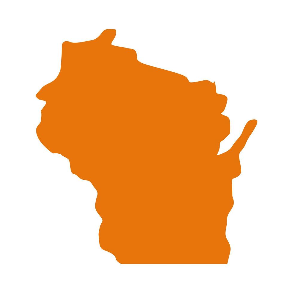 mapa de Wins Wisconsin em fundo branco vetor