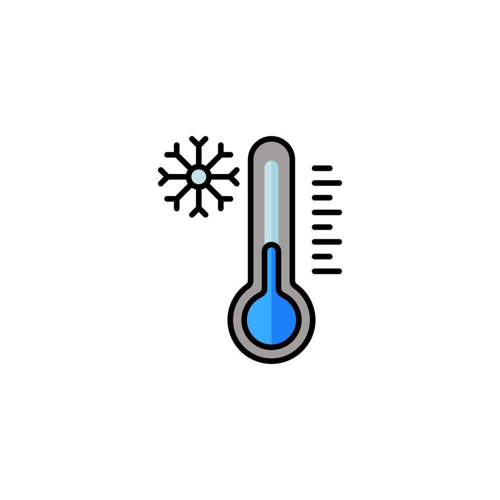 baixo termômetro temperatura ícone. termômetro com floco de neve, em branco fundo. ícone isolado em branco fundo, vetor