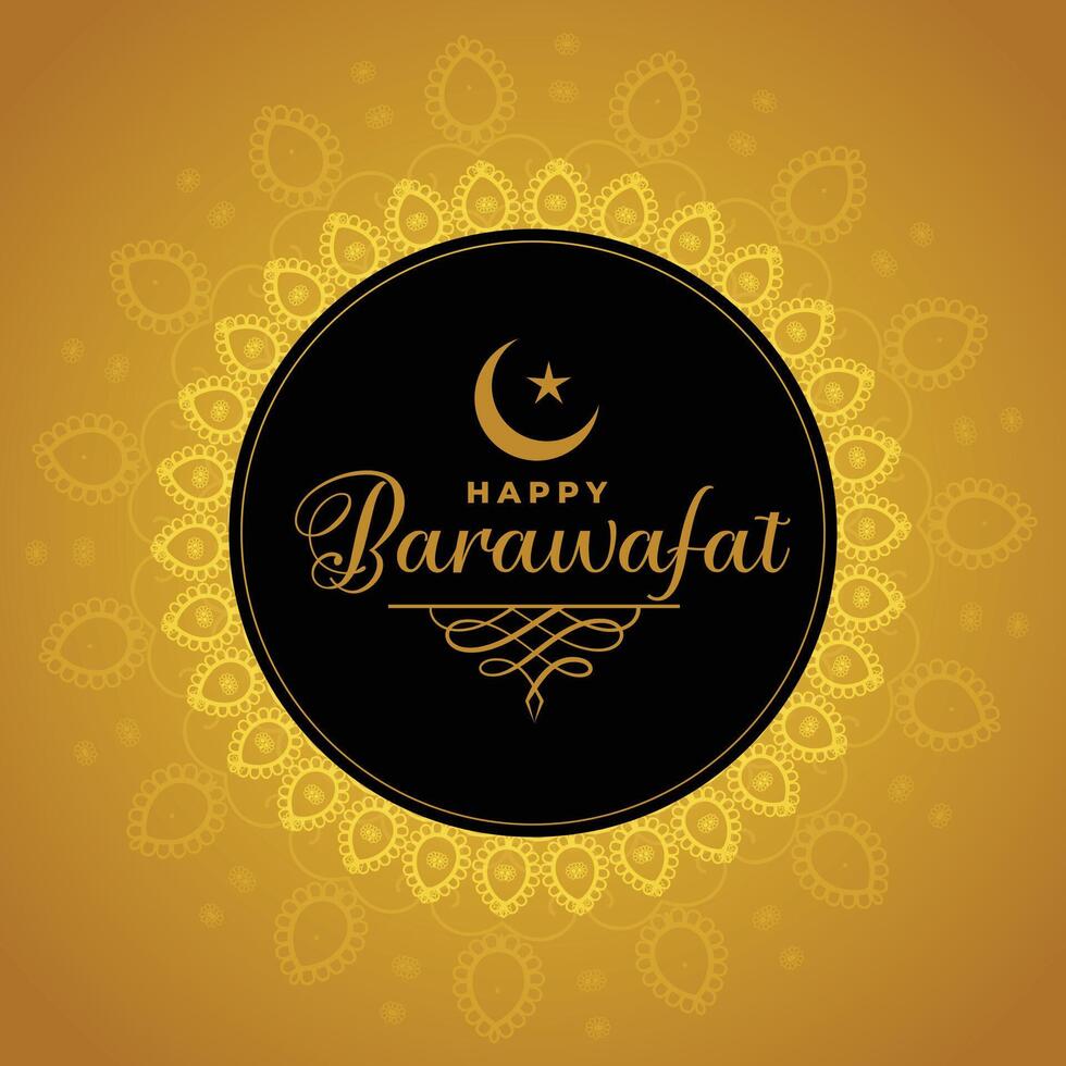 feliz Barawafat islâmico festival desejos cartão Projeto vetor