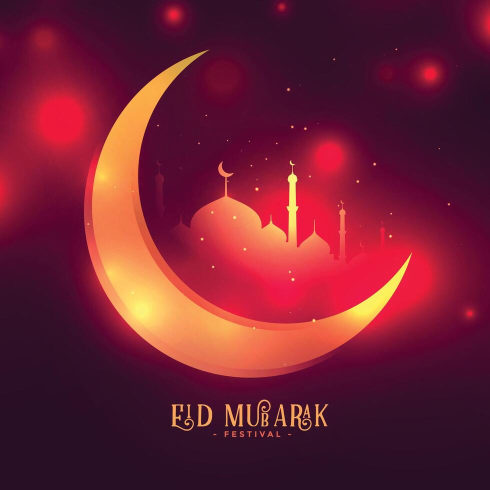 lindo brilhante eid Mubarak festival desejos fundo vetor