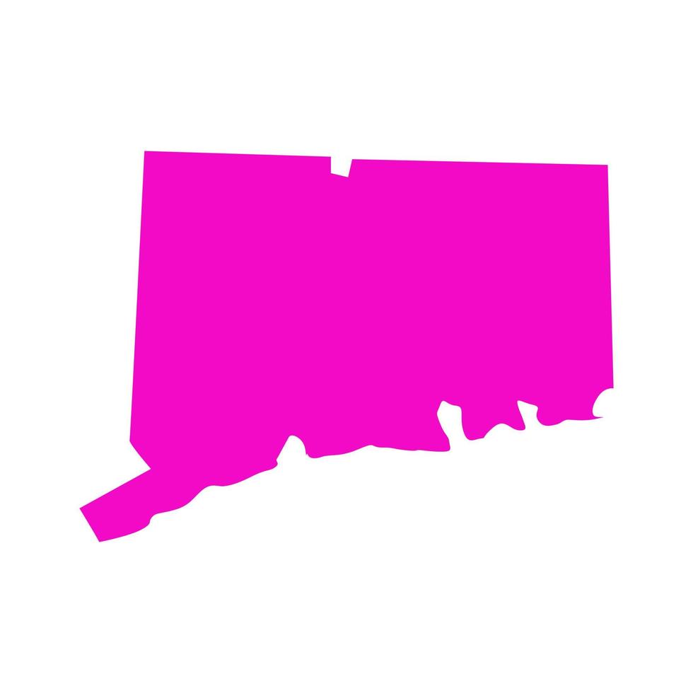 mapa de Connecticut em fundo branco vetor