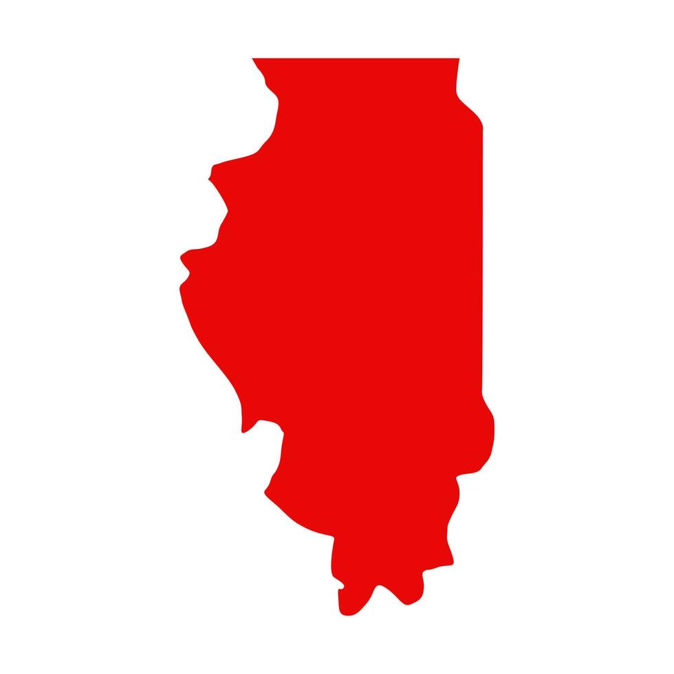 mapa de Illinois em fundo branco vetor