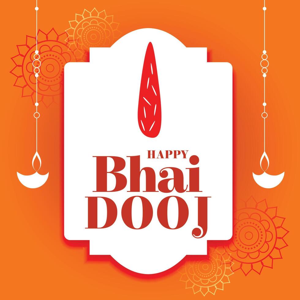 tradicional bhaubeej indiano festival decorativo cartão Projeto vetor