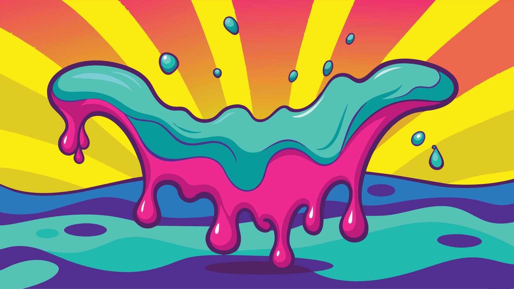 ilustração do uma respingo do colori líquido em uma brilhante fundo vetor
